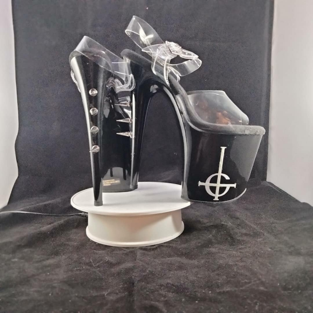 Custom upscaled pleaser flamingo heels